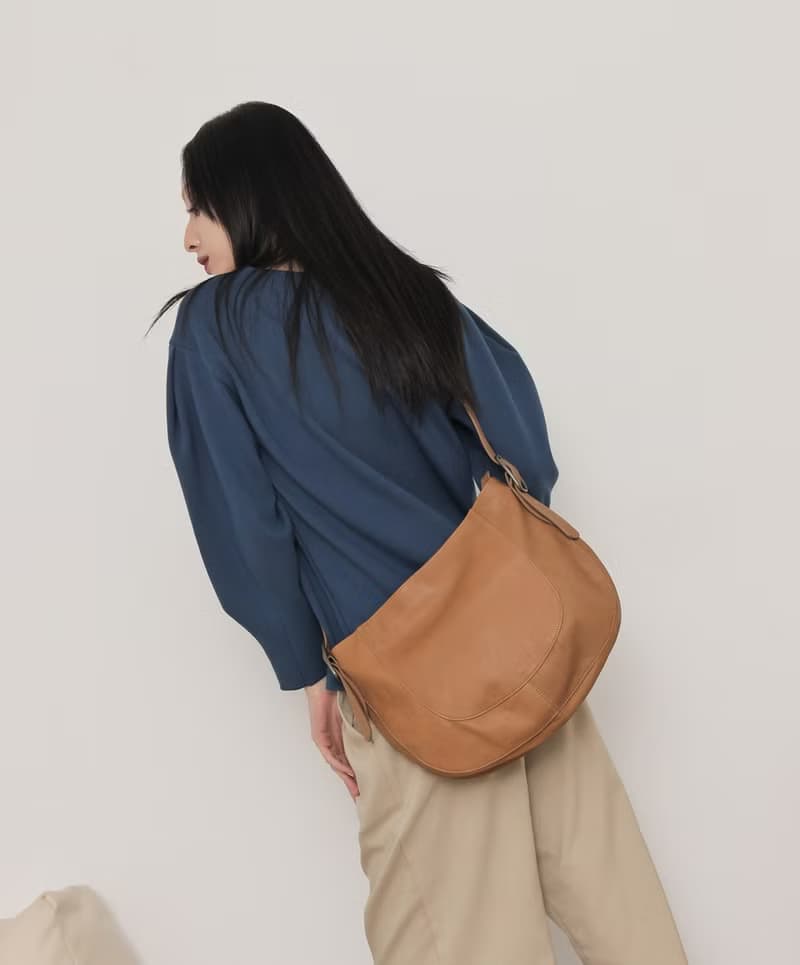supportingrole 極簡休閒馬鞍肩側背包 咖啡