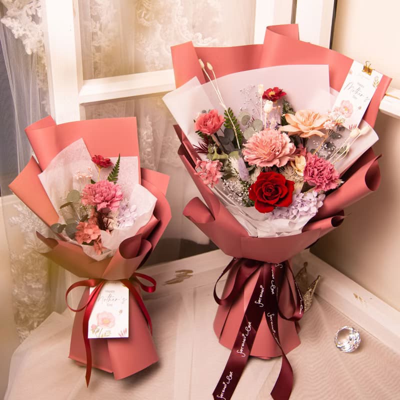 【春夏浪漫】母親節花束 永生花 乾燥花  / 康乃馨花束 共2款