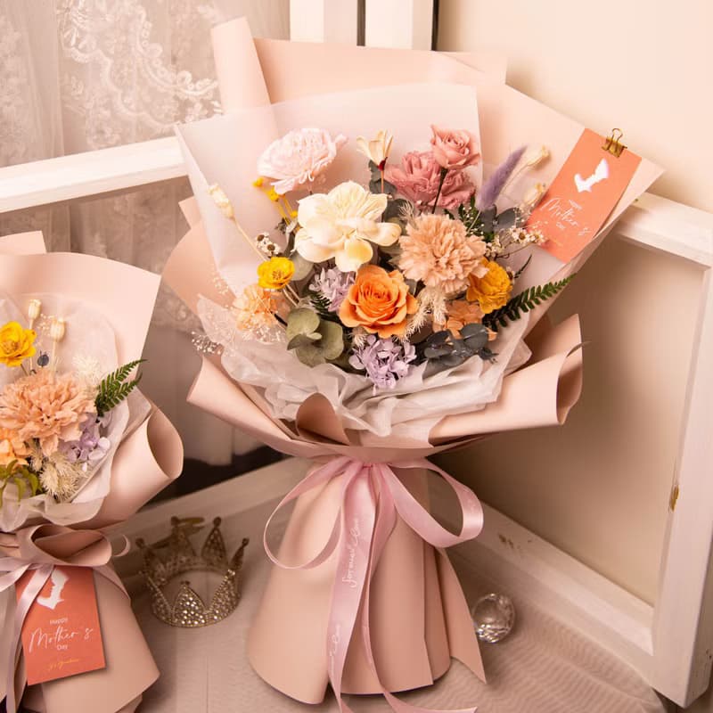 【春夏浪漫】母親節花束 永生花 乾燥花  / 康乃馨花束 共2款