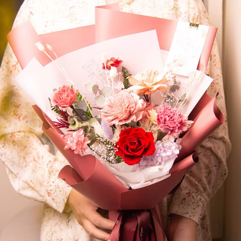 【春夏浪漫】母親節花束 永生花 乾燥花  / 康乃馨花束 共2款