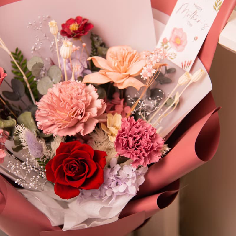 【春夏浪漫】母親節花束 永生花 乾燥花  / 康乃馨花束 共2款