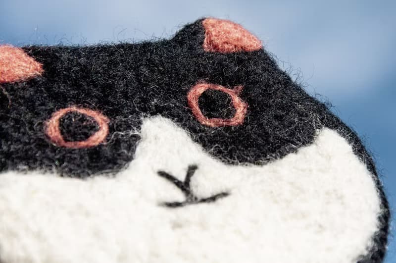 情人節禮物 聖誕交換禮物 森林系羊毛氈杯墊 動物杯墊-貓咪吸水墊