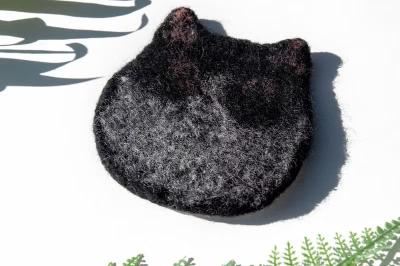 情人節禮物 聖誕交換禮物 森林系羊毛氈杯墊 動物杯墊-貓咪吸水墊