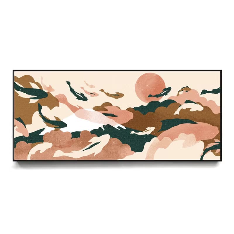 錦鯉 • 悠游自在 - 日式床頭畫/日本風格掛畫/客廳裝飾畫/辦公室