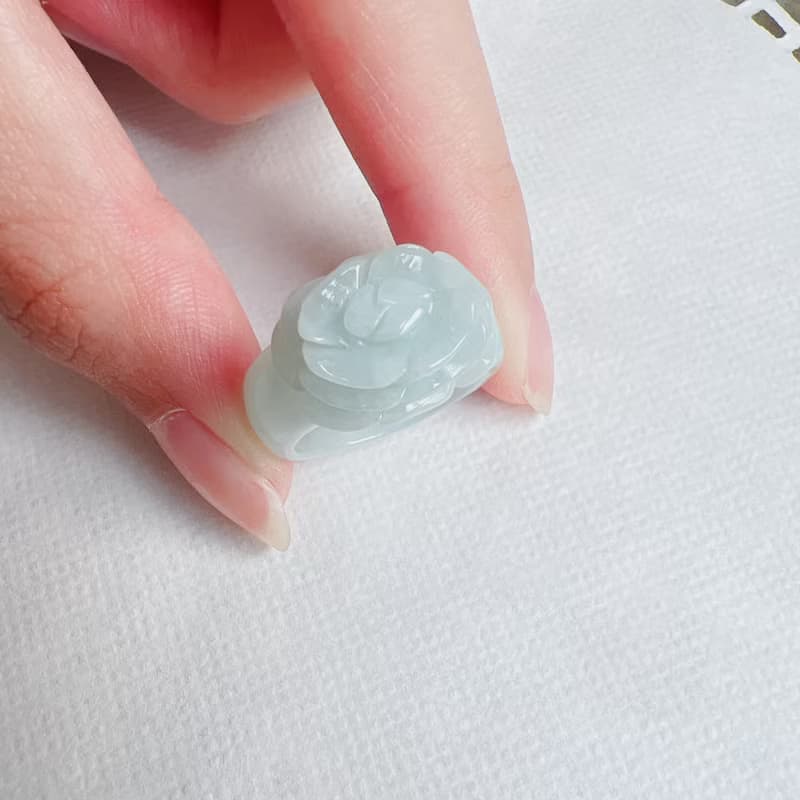 翡翠牡丹花玉戒 | 國際11圍 | 天然緬甸A貨翡翠 | 送禮