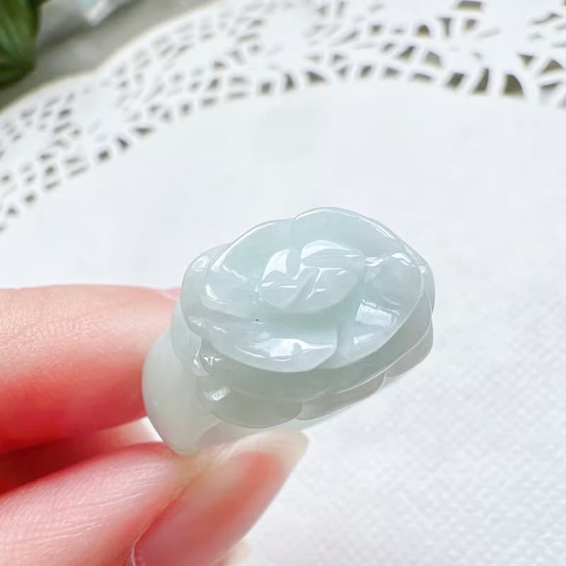 翡翠牡丹花玉戒 | 國際11圍 | 天然緬甸A貨翡翠 | 送禮