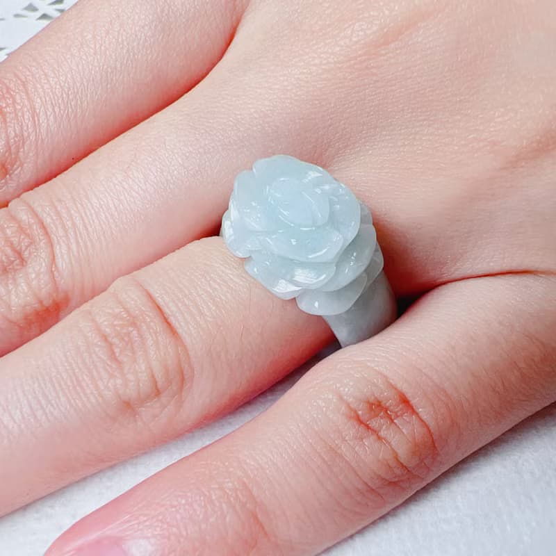 翡翠牡丹花玉戒 | 國際11圍 | 天然緬甸A貨翡翠 | 送禮