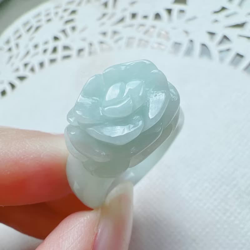 翡翠牡丹花玉戒 | 國際11圍 | 天然緬甸A貨翡翠 | 送禮