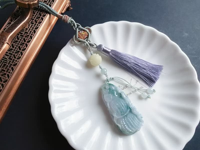 天然緬甸玉 翡翠 花生好事 蝙蝠 人生如意 長壽 發財 包掛 禮物