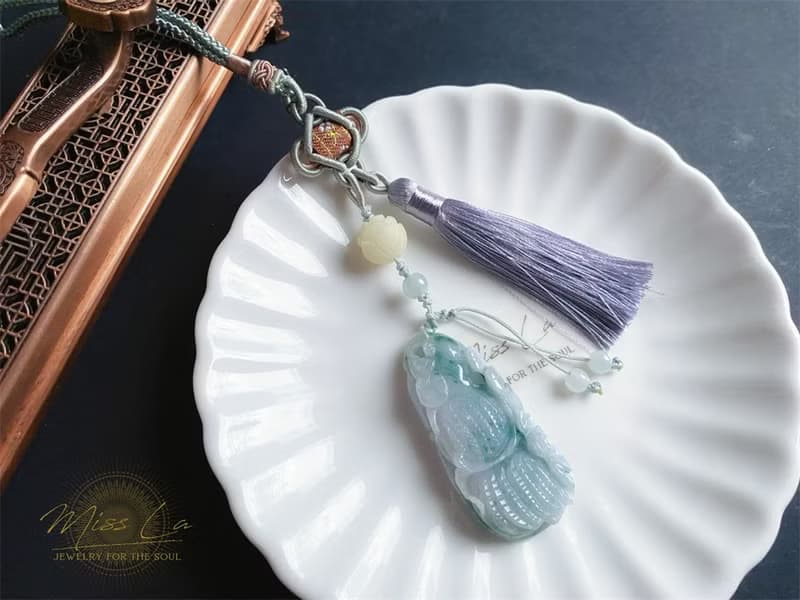 天然緬甸玉 翡翠 花生好事 蝙蝠 人生如意 長壽 發財 包掛 禮物