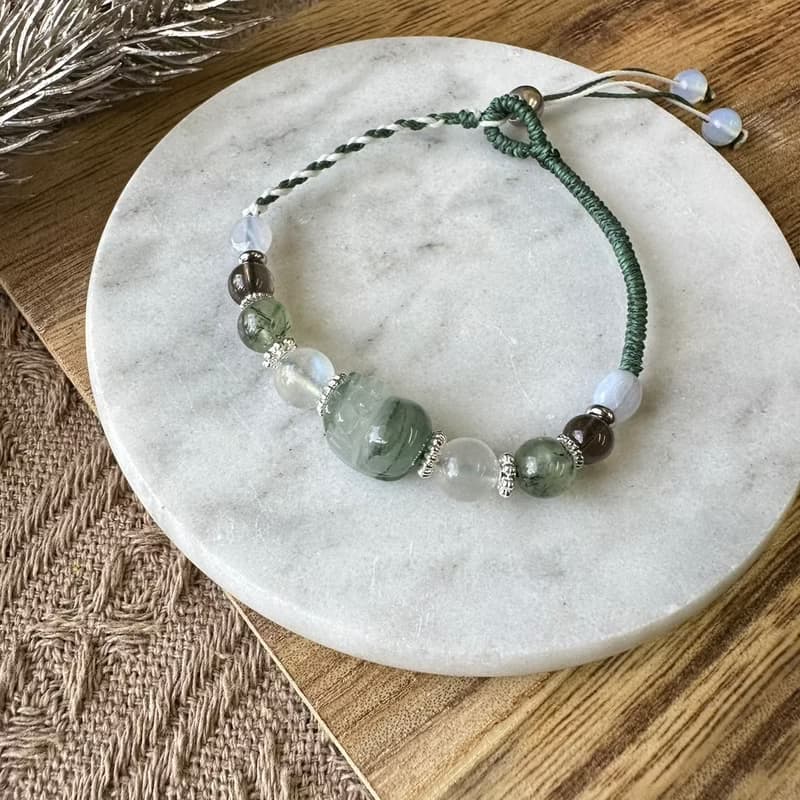 翡翠玉貔貅安撫編織手鍊