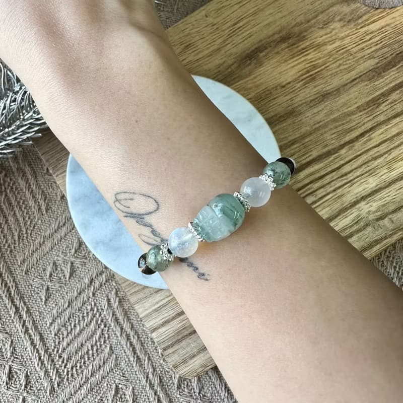 翡翠玉貔貅安撫編織手鍊