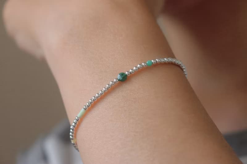 手環 祖母綠 瑪瑙 天然石 - 美好的日子 -