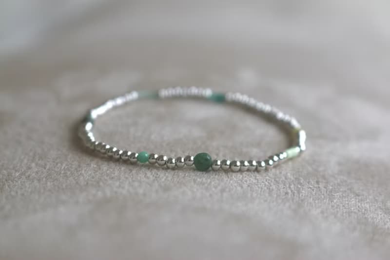 手環 祖母綠 瑪瑙 天然石 - 美好的日子 -