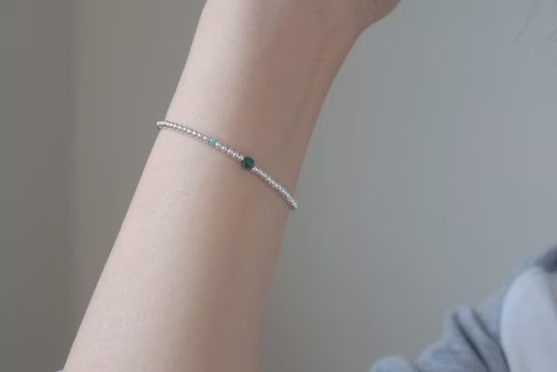 手環 祖母綠 瑪瑙 天然石 - 美好的日子 -