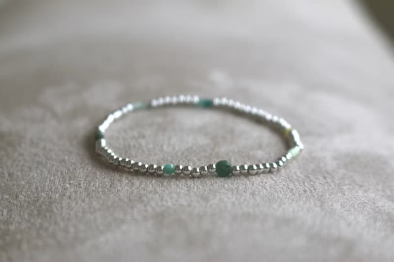 手環 祖母綠 瑪瑙 天然石 - 美好的日子 -