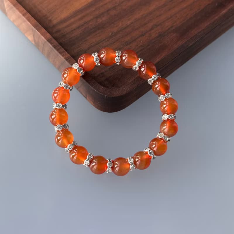 【巨蟹獅子座|7月】紅瑪瑙鍍銀手鏈 正面能量 鎮定自信 安穩睡眠