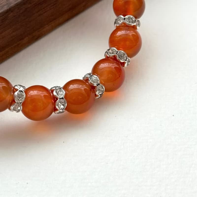 【巨蟹獅子座|7月】紅瑪瑙鍍銀手鏈 正面能量 鎮定自信 安穩睡眠