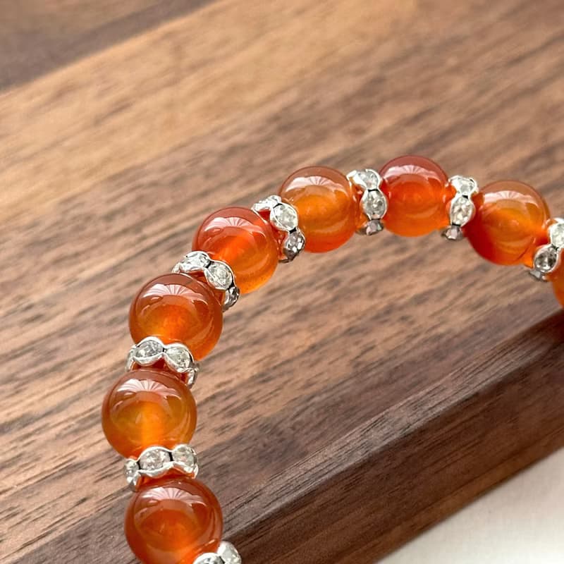 【巨蟹獅子座|7月】紅瑪瑙鍍銀手鏈 正面能量 鎮定自信 安穩睡眠