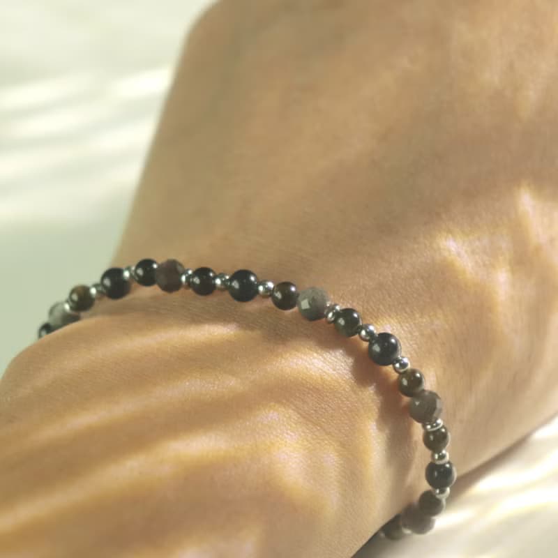 黑曜石手鍊-銀曜石-金曜石-招財-平安-防小人