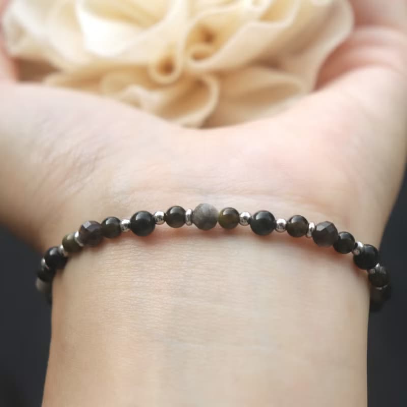 黑曜石手鍊-銀曜石-金曜石-招財-平安-防小人