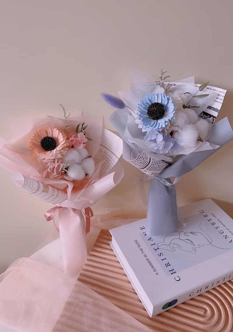 逗留  向日葵花束 索拉花 交換禮物 生日禮物 畢業禮物