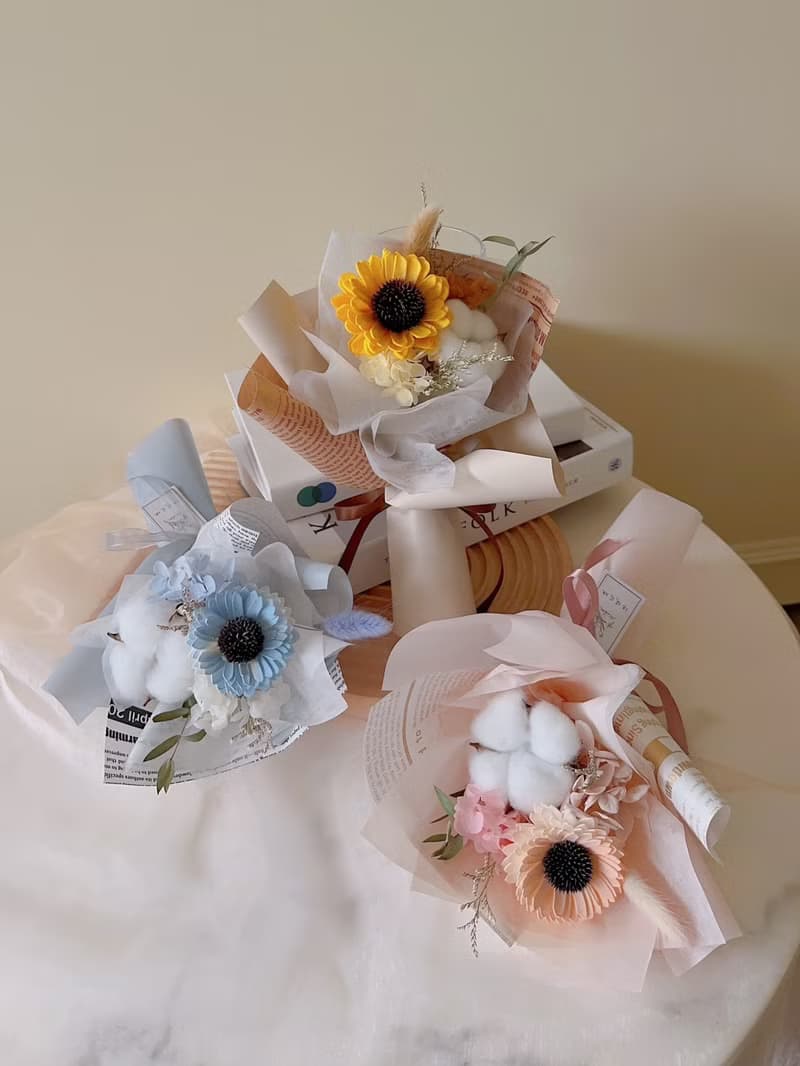 逗留  向日葵花束 索拉花 交換禮物 生日禮物 畢業禮物