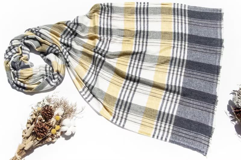 喀什米爾Cashmere 針織圍巾 純羊毛圍巾 手織圍巾 編織圍巾-陽光