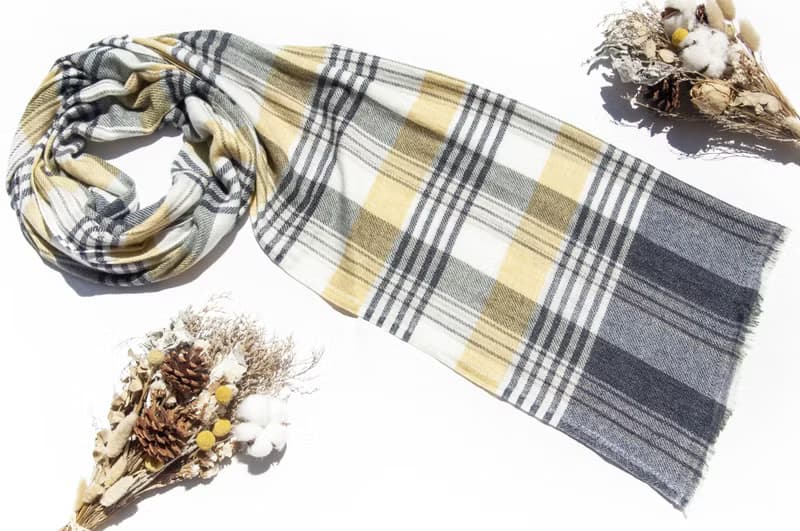 喀什米爾Cashmere 針織圍巾 純羊毛圍巾 手織圍巾 編織圍巾-陽光