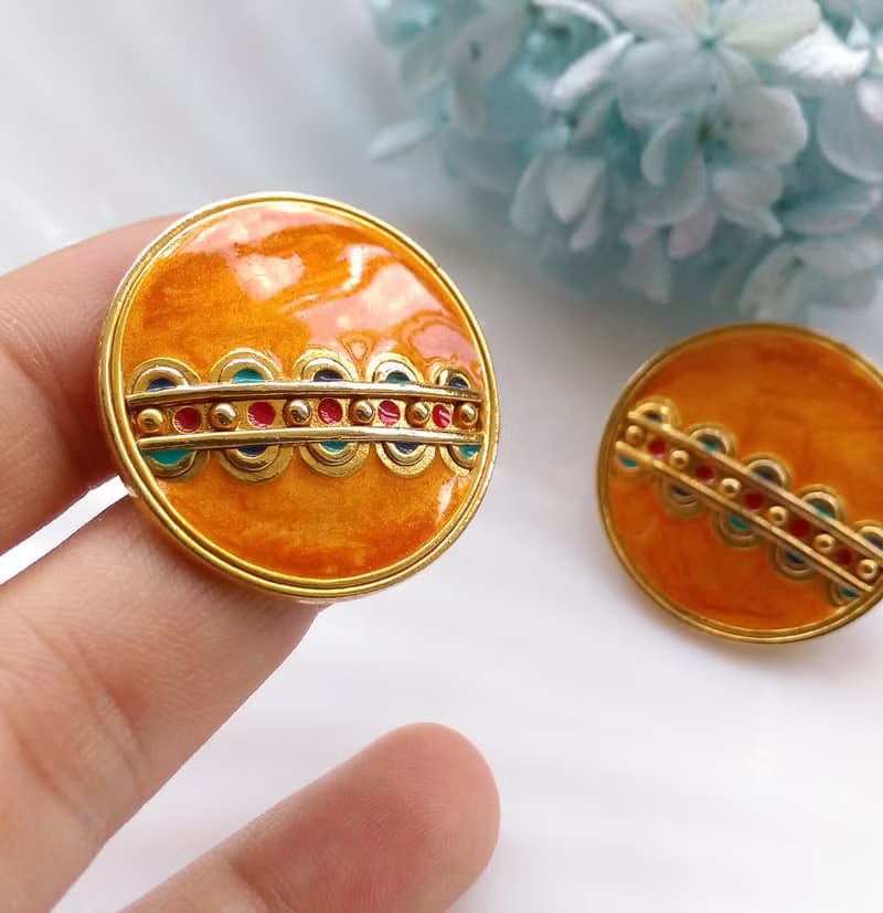 Vintage Jewelry 西洋古董飾品 BEREBI 彩琺瑯 針式耳環