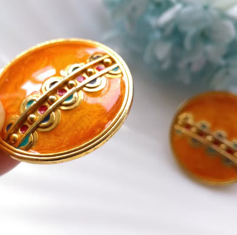 Vintage Jewelry 西洋古董飾品 BEREBI 彩琺瑯 針式耳環