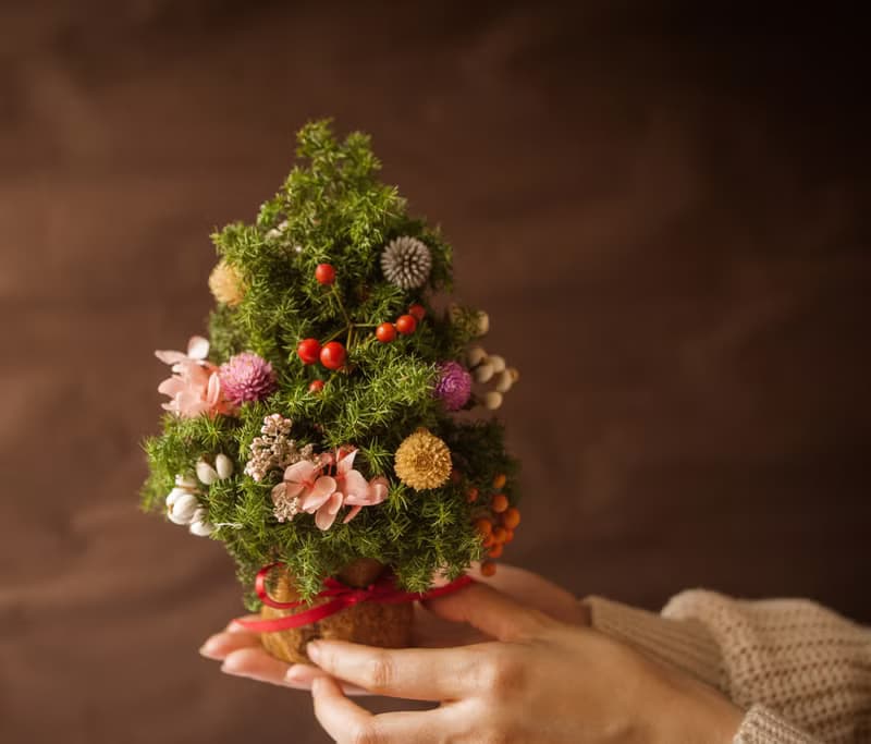 Fleurir朵朵時光 |聖誕樹 聖誕小樹 乾燥花 松果聖誕花圈交換禮物