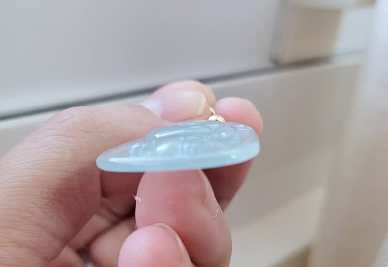【親翠】天然翡翠 正冰睛綠可愛老虎牌925純銀鎖骨鏈 生肖虎