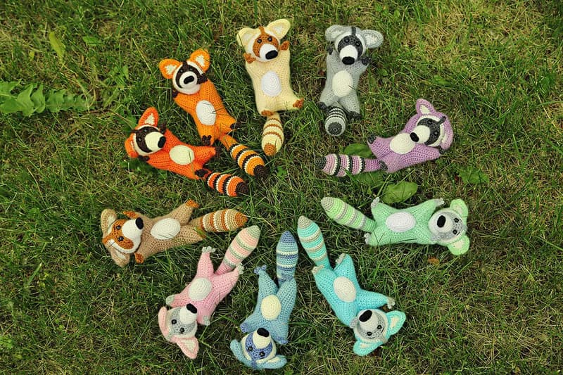 Crochet raccoon, Crochet raccoon Stuffed toy, raccoon toy, knitted raccoon
