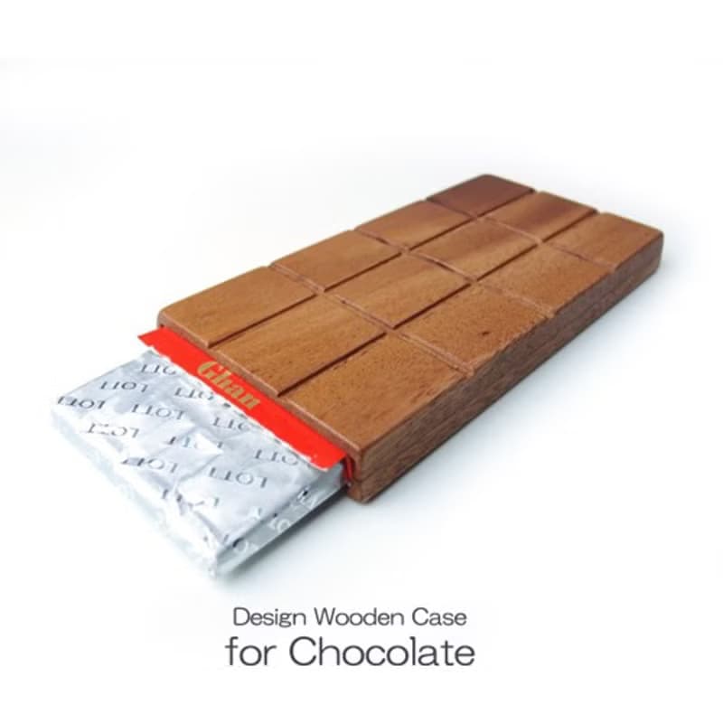 木で作った　板チョコ専用木製ケースカバー