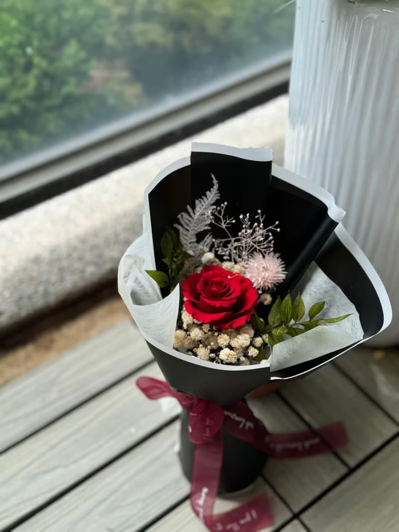 單朵永生玫瑰花束   你是我心中的唯一