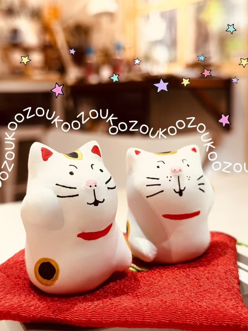 DIY材料包 自製招財貓 一對招き猫模型