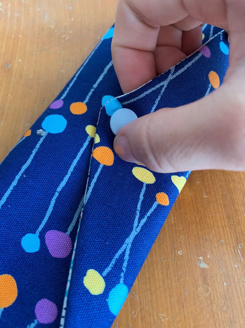 文青風環保筷袋  彩色點點 藍 手作餐具袋.交換禮物.嚴選最