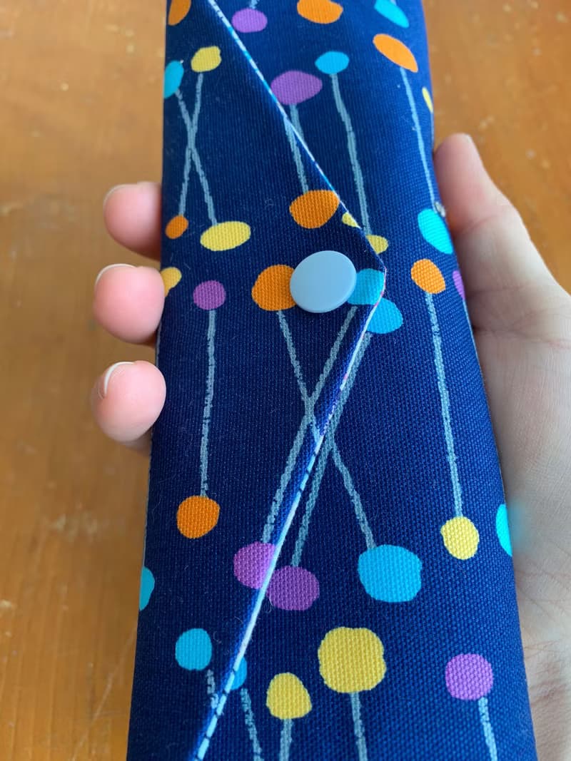 文青風環保筷袋  彩色點點 藍 手作餐具袋.交換禮物.嚴選最