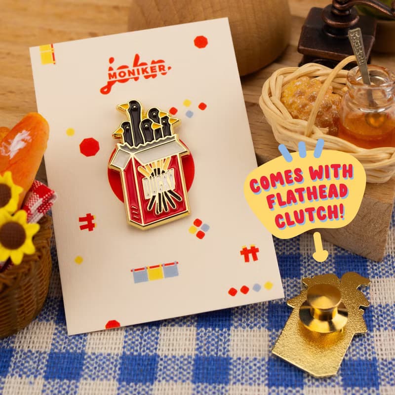 Ducky Chocolate Biscuit Stick Enamel Pin