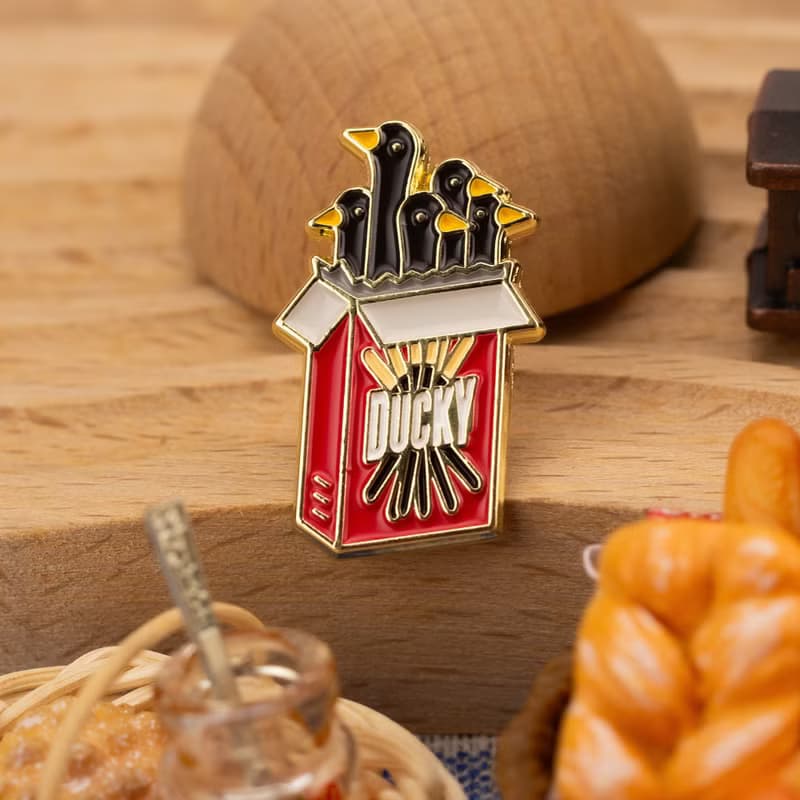 Ducky Chocolate Biscuit Stick Enamel Pin