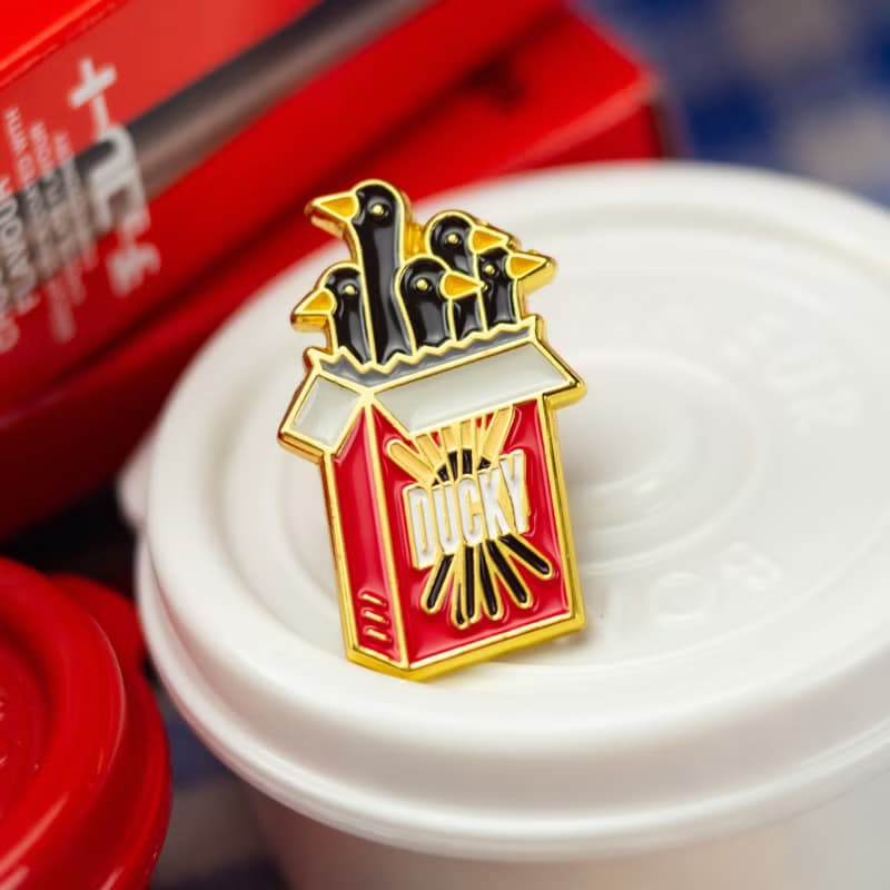 Ducky Chocolate Biscuit Stick Enamel Pin