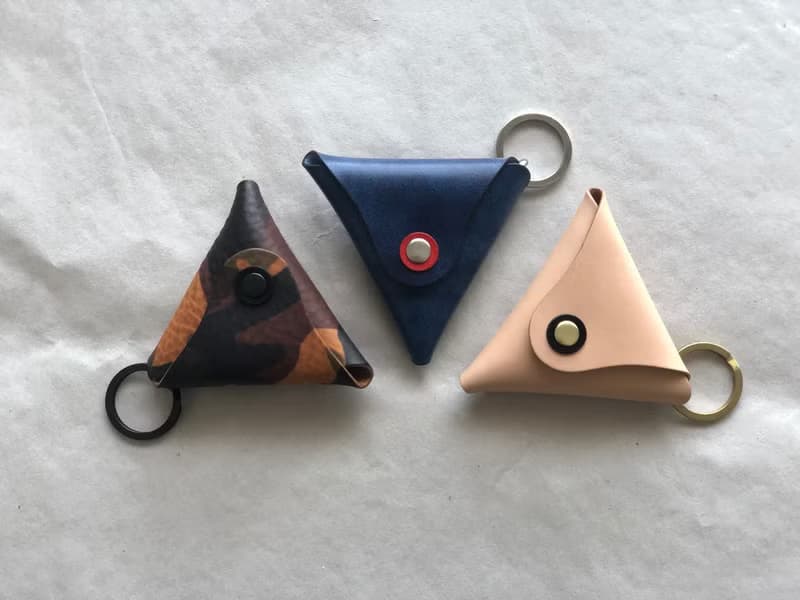 日本製【Takumicsタクミクス】三角零錢包 鑰匙圈 散紙包 植鞣革
