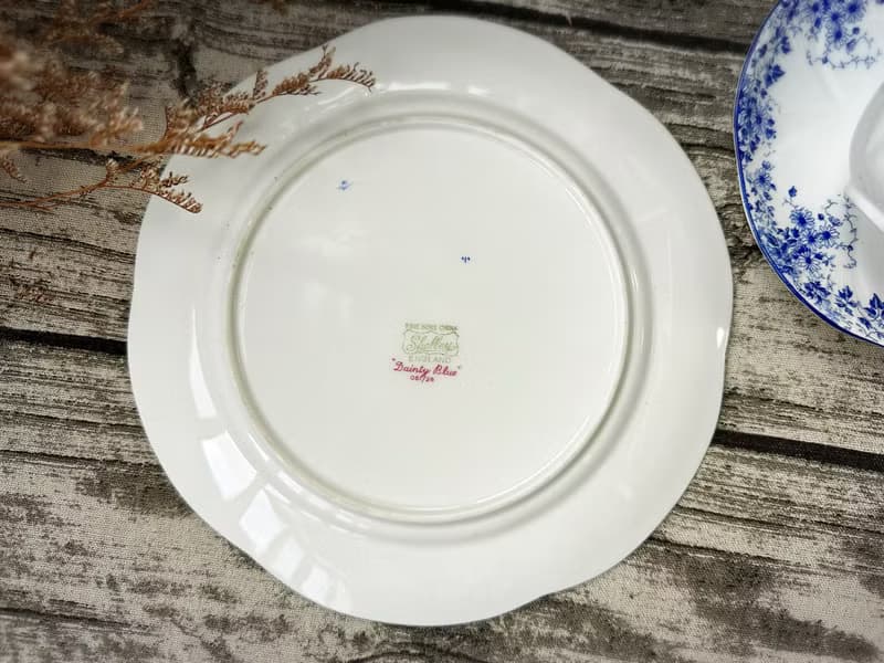 古董英國Shelley Dainty Blue美麗骨瓷藍色花卉系列三件杯盤組