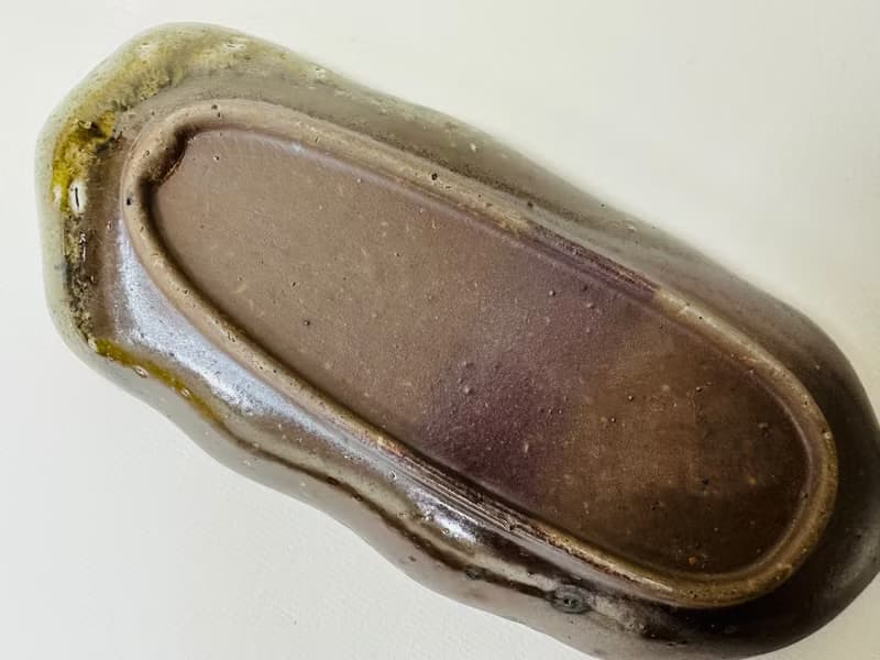 柴燒點心盤  木材燒製 落灰 自然紋理  葉盤