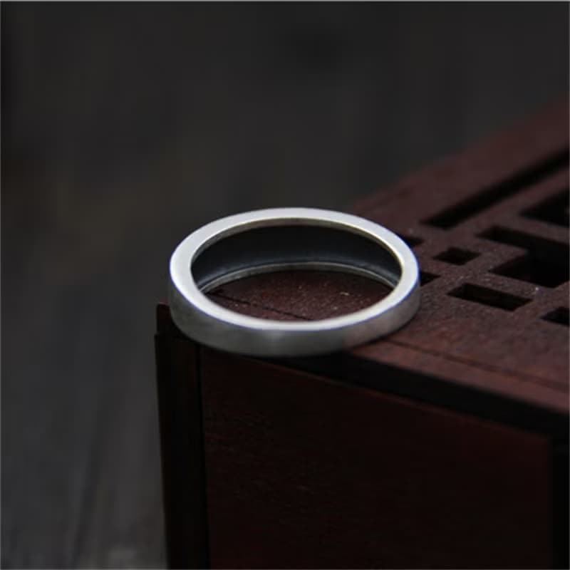 Real S 990 Vulcanized Silver Jewelry Women Engraved Vintage Flower Patterns Ring