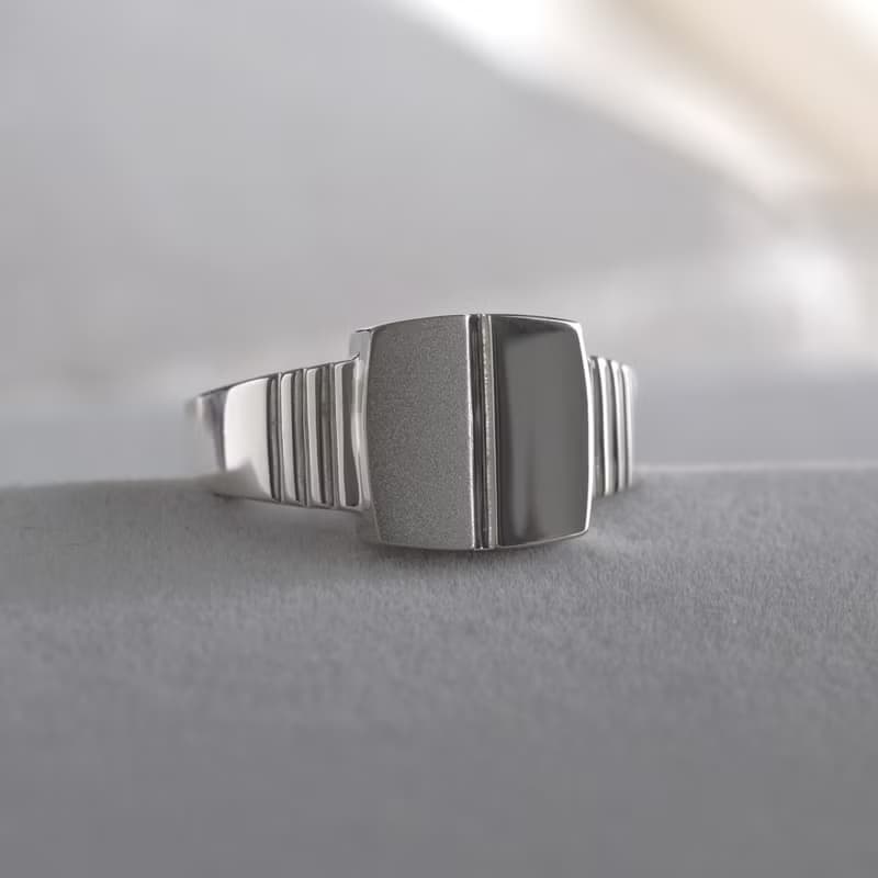 ljós og skuggi ring　Lサイズ ユニセックス シグネットリング　シルバーリング
