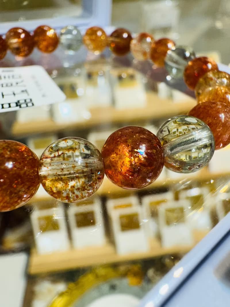 精品阿魯沙7.5mm15.1g金太陽共生水晶化太歲招財事業擋煞招貴人