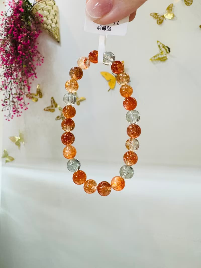 精品阿魯沙7.5mm15.1g金太陽共生水晶化太歲招財事業擋煞招貴人