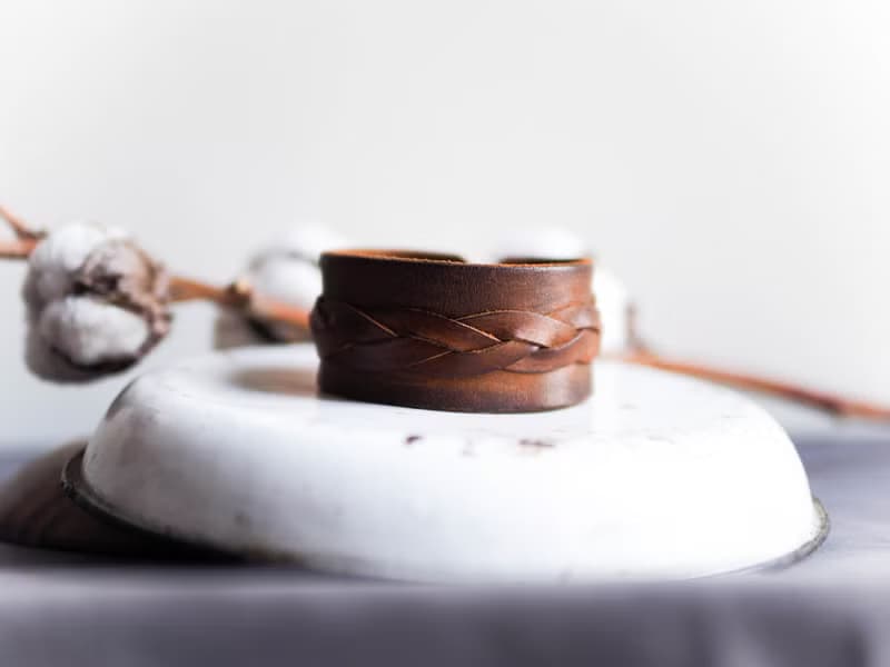 巧克力黑糖麻花午茶時光 古董真皮皮革手環 中性 手鍊 皮革